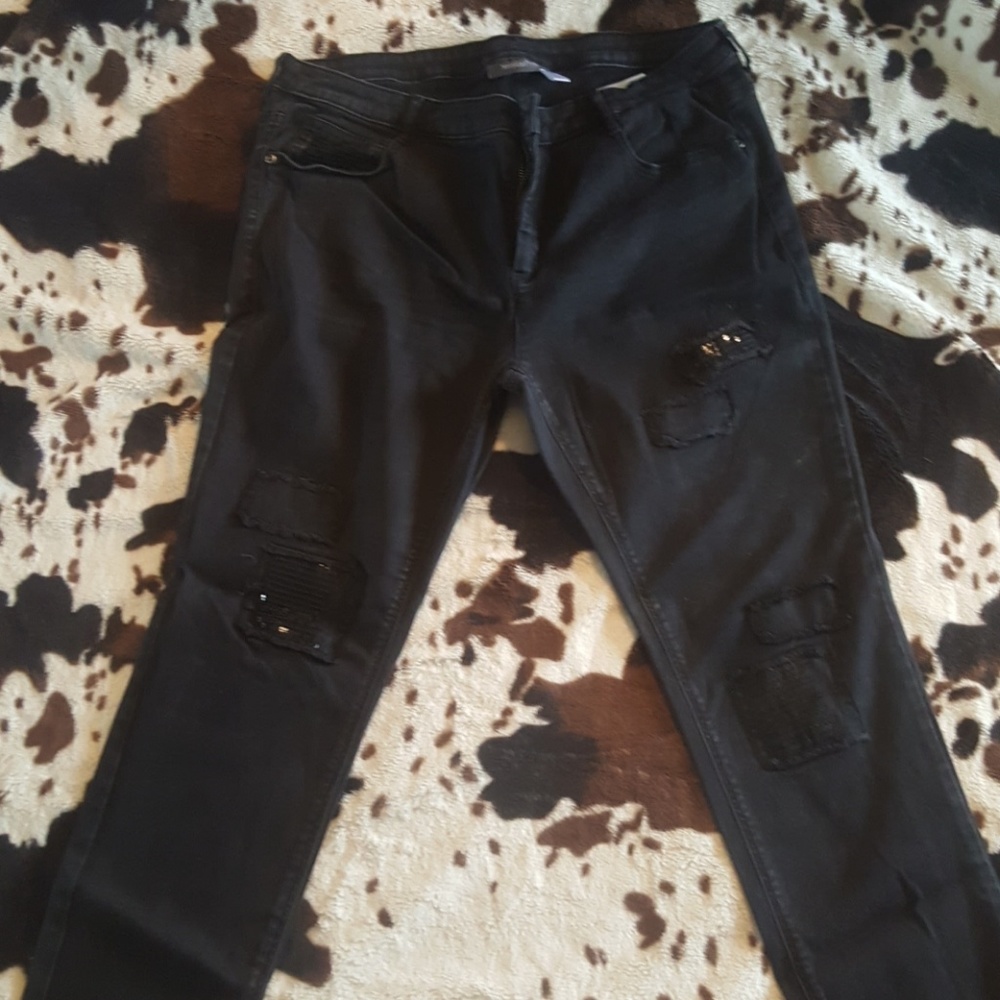 Black Skinny Jeans with sequin detail